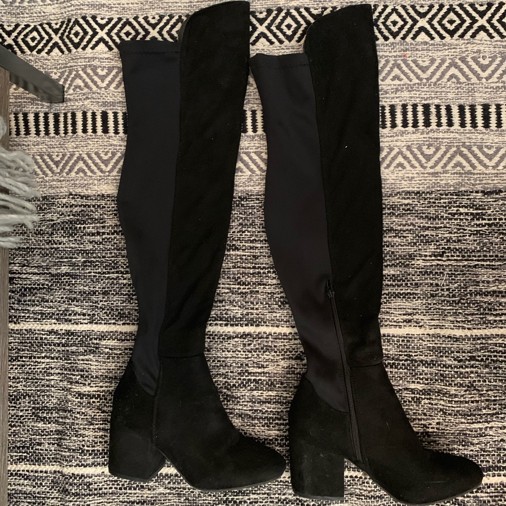 Over the knee faux suede boots
